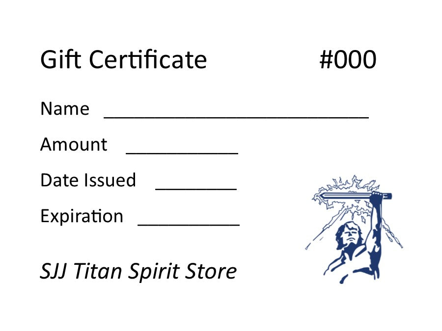 SJJ Titan $25 Gift Certificate