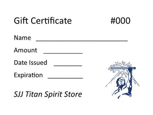 SJJ Titan $10 Gift Certificate